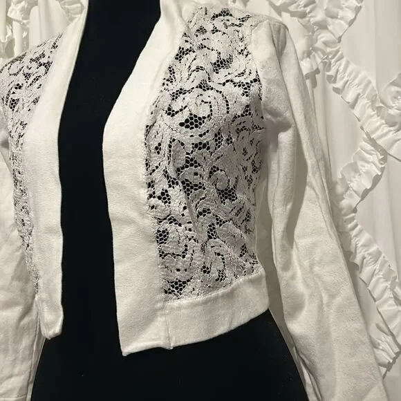 Calvin Klein open front lace cardigan small   B - Picture 2 of 6